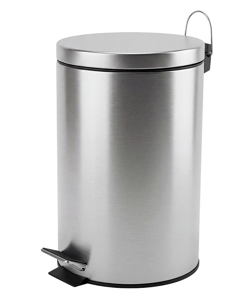 Ведро для мусора Optiline с педалью, 12 литров, нержавеющая сталь, с крышкой