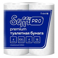 Туалетная бумага SoffiPro Премиум, 4-слойная, 18 метров, 4 рулона в упаковке