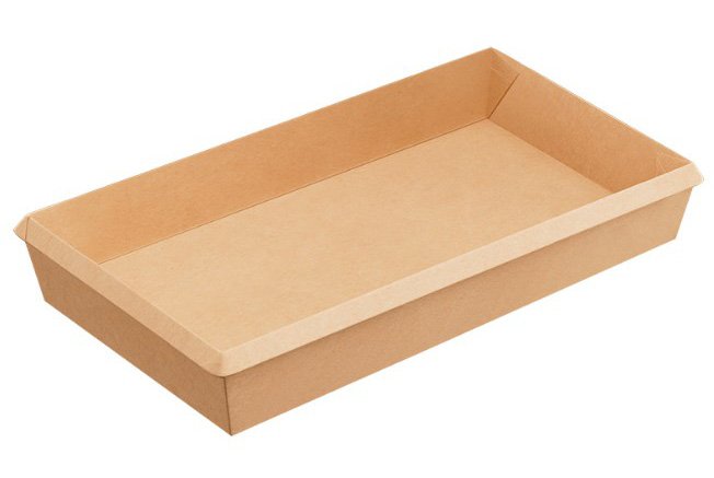 Контейнер OneClick, 800 мл, 120х200х30 мм, крафт, 50 штук  (крышка 19-5242, 19-5319, 19-5288)