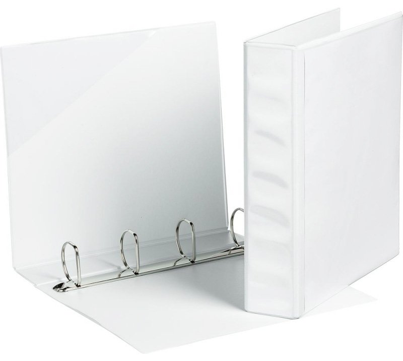 Папка на 4-х кольцах Bantex, панорама, 65 мм, ПВХ, белая, 24 штуки