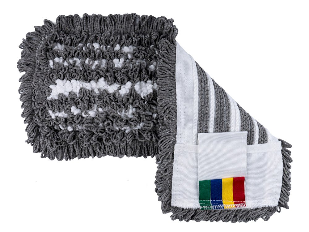 МОП плоский текстильный Optiline, 40х13 см, универсальный, хлопок+микрофибра, серый