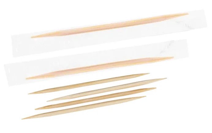 Зубочистки деревянные, в индивидуальной полиэтиленовой упаковке, 1000 штук