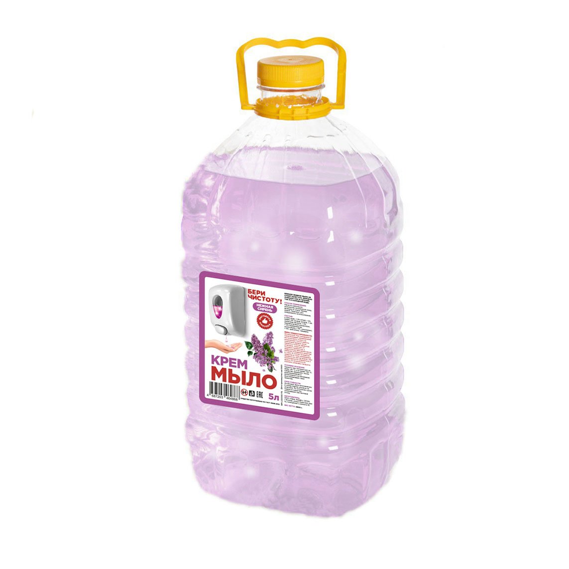 Жидкое крем-мыло Бери чистоту! Нежная сирень предназначено для ежедневного мытья рук и тела. Жидкая консистенция обеспечивает легкое нанесение и равномерное распределение по коже. Мыло хорошо пенится, эффективно очищает кожу от загрязнений, бережно ухаживает за кожей рук, предотвращает пересушивание и раздражение. Подходит для всех типов кожи, включая чувствительную. Крем-мыло не содержит агрессивных компонентов, бережно относится к коже рук. Подходит для заправки диспенсеров и дозаторов жидкого мыла. Яркий цветочный аромат сирени создает позитивное настроение и ощущение свежести. 

Состав: >30% вода, (5-15)% АПАВ, < 5% НПАВ, < 5% хлорид натрия, < 5% перламутровый концентрат, < 5% парфюмерная композиция, < 5% консервант, < 5% глицерин, < 5% лимонная кислота.
