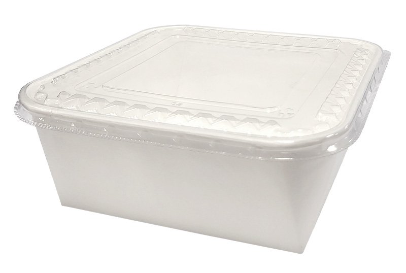 Крышка к квадратному контейнеру 1300 мл, 175х175 мм, ПЭТ, 50 штук (контейнер 19-6988)