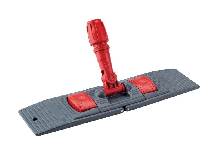 Держатель мопов предназначен для профессиональной уборки внутренних помещений. Выполнен из высококачественного полипропилена, устойчив к химическим моющим средствам. Складная конструкция с креплением типа "карман" позволяет быстро и надежно фиксировать моп, обеспечивает удобную замену насадок в процессе работы. Эргономичная форма держателя способствует равномерному распределению давления по всей рабочей поверхности, повышает эффективность уборки. Шарнирное соединение позволяет проводить уборку в труднодоступных местах. Размер 50х13 см подходит для очищения больших площадей, позволяет сократить время уборки и повысить производительность труда. Прочный пластиковый корпус устойчив к механическим повреждениям, не деформируется при интенсивном использовании. Красный цвет позволяет использовать держатель в системе цветового кодирования для предотвращения перекрестного загрязнения в различных зонах уборки. Держатель совместим с рукоятками диаметром 18-23 мм с резьбовым креплением.

Область применения: профессиональный клининг, медицинские и образовательные учреждения, предприятия общественного питания, гостиничный бизнес, торговые и офисные комплексы.