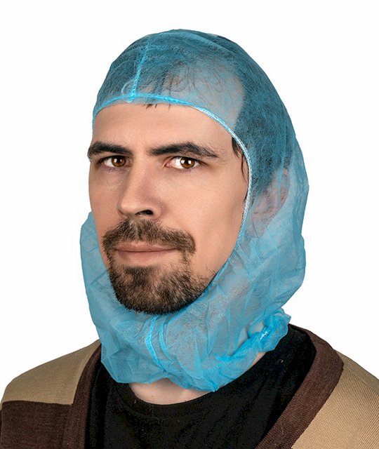 Балаклава одноразовая голубого цвета - универсальное средство индивидуальной защиты головы, шеи и волос от пыли, загрязнений и биологических жидкостей. Изготовлена из гипоаллергенного нетканого материала плотностью 15 г/м2, сочетает прочность, воздухопроницаемость и влагостойкость. Анатомическая форма с соединительным швом и эластичными резинками по краям обеспечивает плотное прилегание без дискомфорта. Балаклава применяется в пищевой промышленности, медицине, лабораториях, на производстве, в малярных и ремонтных работах, а также как гигиеничная подкладка под спортивные шлемы. Изделие легко утилизируется. Голубой цвет соответствует стандартам цветовой маркировки. В упаковке 100 штук.
