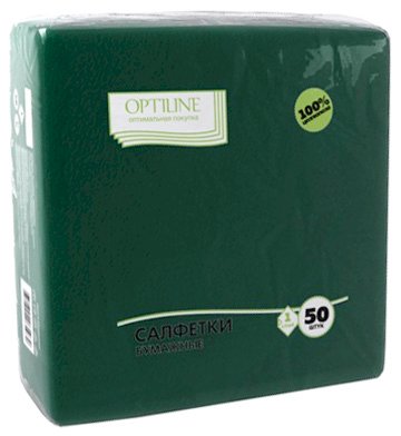 Салфетки бумажные Optiline однослойные служат для ежедневной сервировки стола, декорирования блюд и личной гигиены. Выполнены из целлюлозы. Хорошо впитывают влагу и жир, мягкие, устойчивы к разрыву. Размер 33 х 33 см. Цвет зеленый. В упаковке 50 салфеток.