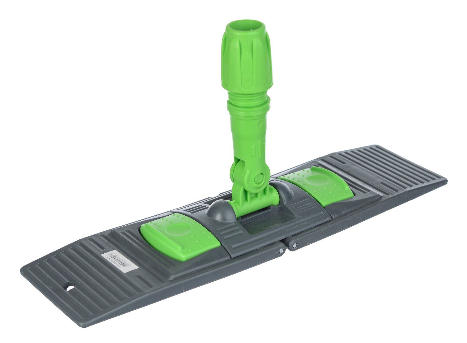 Держатель мопов предназначен для профессиональной уборки внутренних помещений. Выполнен из высококачественного полипропилена, устойчив к химическим моющим средствам. Складная конструкция с креплением типа "карман" позволяет быстро и надежно фиксировать моп, обеспечивает удобную замену насадок в процессе работы. Эргономичная форма держателя способствует равномерному распределению давления по всей рабочей поверхности, повышает эффективность уборки. Шарнирное соединение позволяет проводить уборку в труднодоступных местах. Размер 40х11 см подходит для очищения больших площадей, позволяет сократить время уборки и повысить производительность труда. Прочный пластиковый корпус устойчив к механическим повреждениям, не деформируется при интенсивном использовании. Зеленый цвет позволяет использовать держатель в системе цветового кодирования для предотвращения перекрестного загрязнения в различных зонах уборки. Держатель совместим с рукоятками диаметром 18-23 мм с резьбовым креплением.

Область применения: профессиональный клининг, медицинские и образовательные учреждения, предприятия общественного питания, гостиничный бизнес, торговые и офисные комплексы.