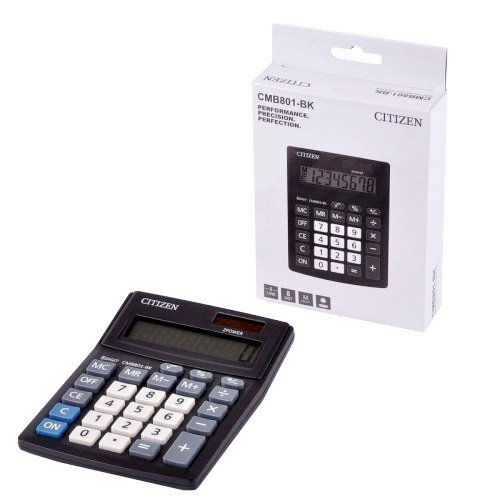 Калькулятор настольный Citizen Business Line CMB801-BK, 8 разрядов, двойное питание, чёрный