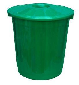 Бак мусорный с крышкой 50 л, зеленый