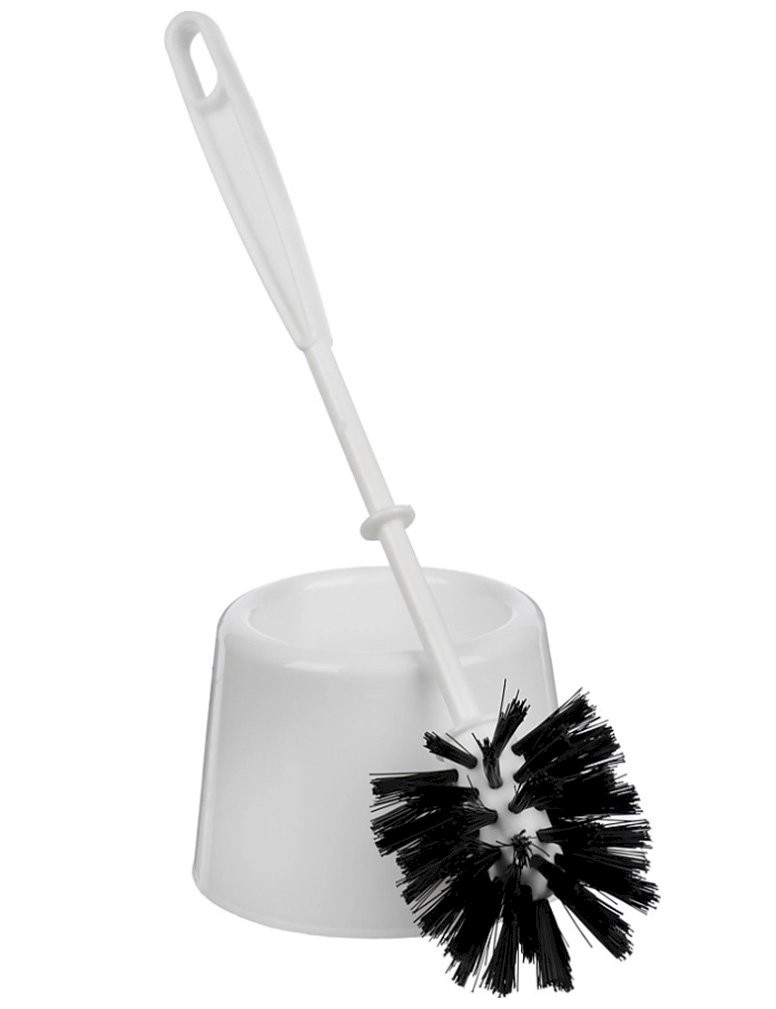 Ёрш для унитаза с подставкой Мини AZUR, белый с черной щетиной