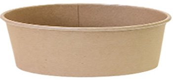 Контейнер бумажный 750 мл, двухстороний, диаметр 150 мм, высота 60 мм, крафт, 300 штук (крышка 19-0109, 19-2426, 17-2619)