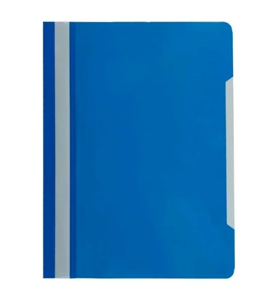 Папка-скоросшиватель пластиковая Economy, А4, 120 мкм, синяя с прозрачным верхом, 10 штук