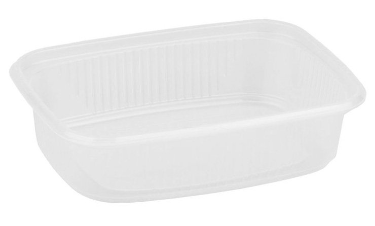 Контейнер прямоугольный, 125 мл, 108х82х27 мм, прозрачный ПП, 100 штук (крышка 17-3694)