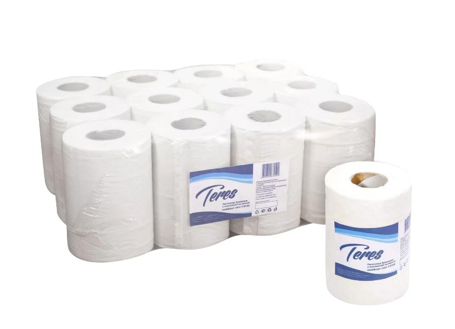 Полотенца бумажные Teres с центральной вытяжкой изготовлены из высококачественной целлюлозы, обеспечивают отличные впитывающие свойства и прочность при использовании. Однослойные полотенца с тиснением эффективно впитывают влагу и удаляют загрязнения. Центральная вытяжка обеспечивает удобное, экономичное использование, соответствует высоким гигиеническим требованиям. Длина намотки 120 метров позволяет реже производить замену рулонов. Плотность 20 г/м² обеспечивает оптимальное соотношение прочности и экономичности использования. Белый цвет полотенец универсален и подходит для любого интерьера. Предназначены для профессионального использования в офисах, медицинских учреждениях, предприятиях общественного питания, торговых центрах и других общественных местах. 
