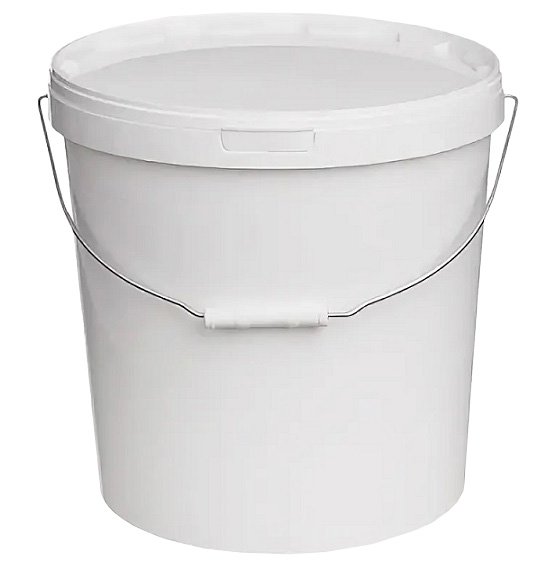 Ведро с пломбой и металлической ручкой, 20 литров, диаметр 340 мм, прозрачный полипропилен (крышка 17-3145, 17-1852)