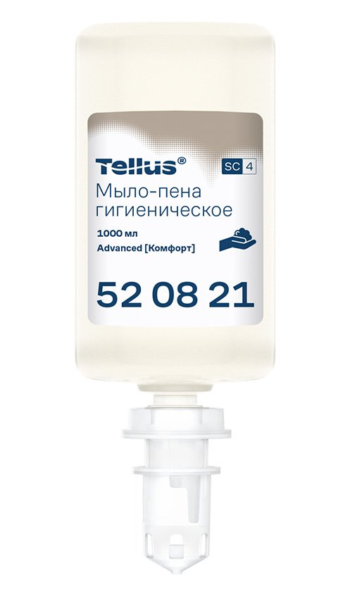 Мыло-пена гигиеническое Tellus, 1 литр, система S4, 6 штук в коробке - фото №1