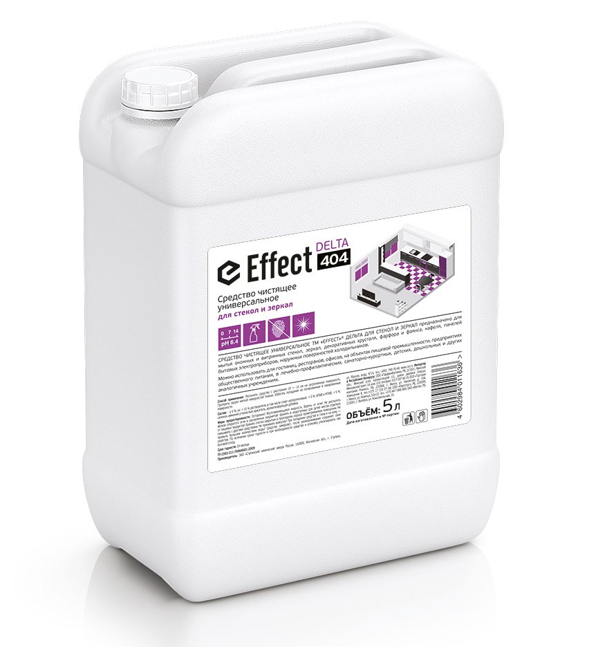 Effect Дельта 404 Средство универсальное для стекол и зеркал, 5 литров