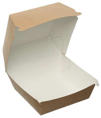 Коробка для гамбургера изготовлена из натуральных материалов. Влагоустойчива и жиронепроницаема, дополнительно обеспечивает высокую сохранность продукта. Не требует сборки за счет объемной склейки. Может быть использована для разогрева в микроволновой печи. Имеет замок-крючок для прочной фиксации крышки. Размер 120х120х100 мм. В коробке 300 штук.