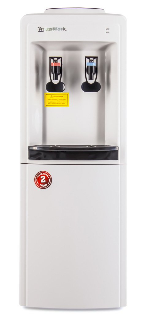 Кулер для воды Aqua Work 0.8LDR — компактное и функциональное решение для обеспечения питьевой водой в офисах, домах и общественных местах. 
Кулер оснащен двумя кранами для подачи холодной и горячей воды, позволяет быстро получить воду нужной температуры для питья, приготовления чая, кофе и других напитков. Система охлаждения обеспечивает стабильную температуру холодной воды, а нагревательный элемент позволяет получить горячую воду в любое время. Устройство работает от стандартной бутыли объемом 19 литров, которая устанавливается сверху. Прочная конструкция и качественные материалы обеспечивают долговечность и надежность в эксплуатации. Съемный поддон для сбора капель легко снимается для очистки и поддержания гигиены.
