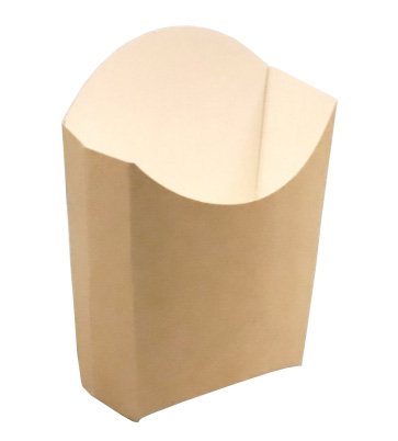 Коробка для картофеля фри используется для фасовки и продажи картофеля фри, чипсов, наггетсов, снеков и т. д. Изготовлена из жиро- и влагостойкого картона крафтового цвета, позволяет сохранить свежесть и тепло продукции, предотвращает протекание масла. Поставляется в плоском виде. Может использоваться для разогрева в микроволновой печи. Устойчива к действию масел и жиров. Объем 100 г. Размер 83х54х100 мм. В коробке 600 штук.