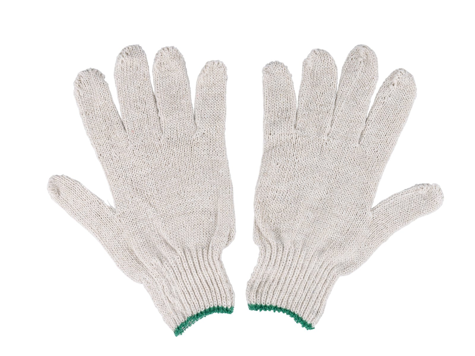 Перчатки хлопчатобумажные предназначены для выполнения строительных и сельскохозяйственных работ, а также для точных ручных механосборочных работ. Перчатки кругловязаные, с эластичными манжетами, которые мягко прилегают к кисти и предотвращают попадание бытового мусора внутрь перчаток. Обеспечивают свободный воздухообмен благодаря натуральной хлопчатобумажной основе. Простые, белого цвета, 4-х нитка, 7 класс.