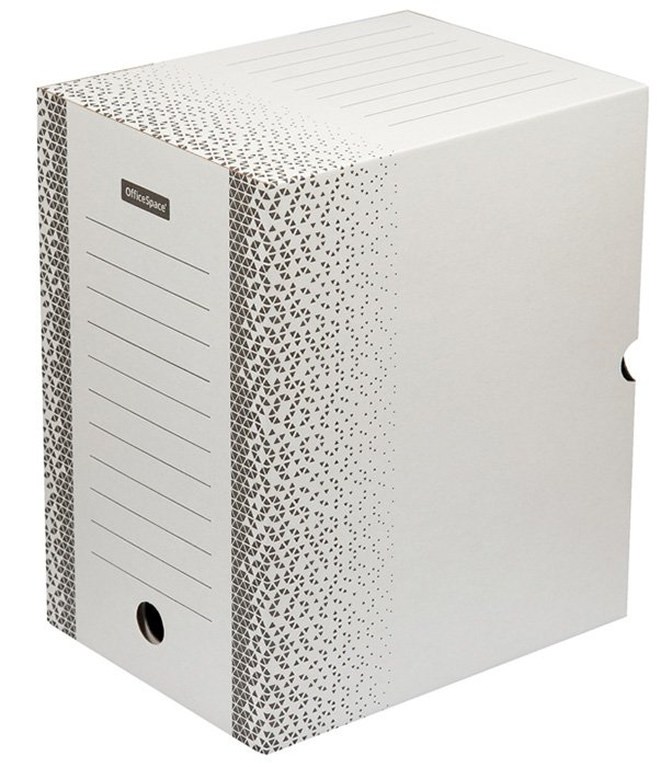 Короб архивный Standard, 200 мм, плотный, с клапаном, микрогофрокартон, белый, до 1800 листов