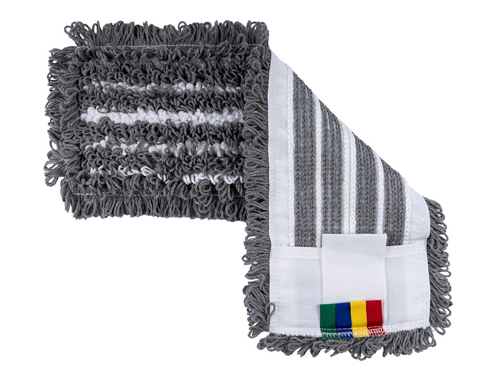 МОП плоский текстильный Optiline, 50х13 см, универсальный, хлопок+микрофибра, серый