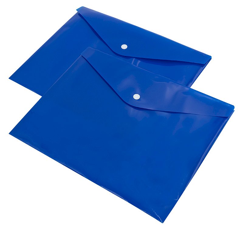 Пaпка-конверт Workmate на кнопке, А4, 120 мкм, синяя