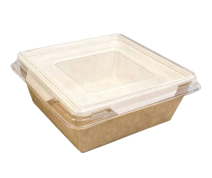 Салатник с прозрачной крышкой предназначен для упаковки, хранения и доставки готовых блюд, салатов, горячих и холодных закусок. Выполнен из качественного крафтового картона, обеспечивает надежную герметизацию и сохранность продукции во время транспортировки и хранения. Прозрачная крышка обеспечивает обзор содержимого без вскрытия упаковки. Плотное прилегание крышки предотвращает попадание воздуха и сохраняет свежесть блюд.  Контейнер имеет прямоугольную форму с размерами 120х106х55 мм и вместительность 350 мл, подходит для порционной подачи различных блюд и кондитерских изделий. Ламинированное дно способствует влагостойкости упаковки. Контейнер подходит для разогрева содержимого в микроволновой печи. 

Контейнер подходит для предприятий общественного питания, служб доставки еды, кейтеринговых компаний и торговых точек. После использования подлежит вторичной переработке.
