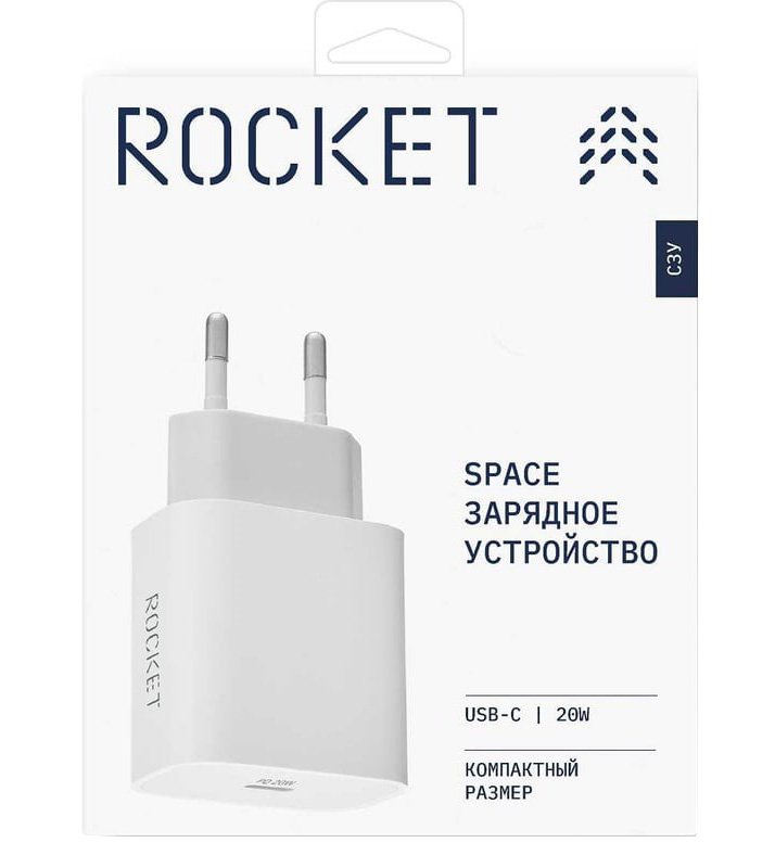Сетевое зарядное устройство ROCKET Space 20W, USB-C RWC503WH20SP-C
