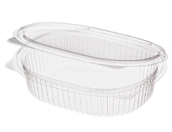 Контейнер с неразъемной крышкой Мультипак РКС-350, 350 мл, 155х129х34 мм, овальный, 574 штуки
