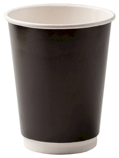 Стакан бумажный, 250 мл, 2-слойный, диаметр 80 мм, высота 92 мм, полный объем 285 мл, черный, 25 штук