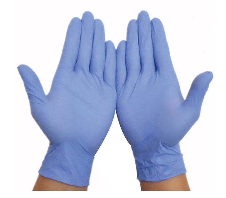 Перчатки Ecolat нитриловые, размер S, сиреневые, 100 штук в упаковке, 10 упаковок в коробке