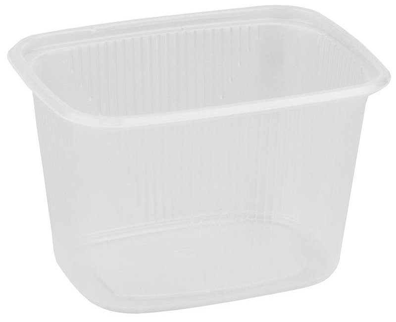 Контейнер прямоугольный, 350 мл, 108х82х69 мм, прозрачный ПП, 100 штук (крышка 17-3694)