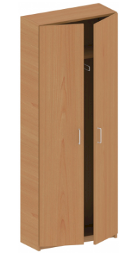 Двустворчатый распашной шкаф для одежды SP Бюджет (модель 2555), цвет-груша. Изготовлен из качественных износостойких материалов, устойчив к ежедневным нагрузкам. Предназначен для хранения верхней одежды, головных уборов, сумок и личных вещей в офисах, кабинетах и дома. Цвет имитирует натуральное дерево. Лаконичный дизайн сочетается с любым интерьером.