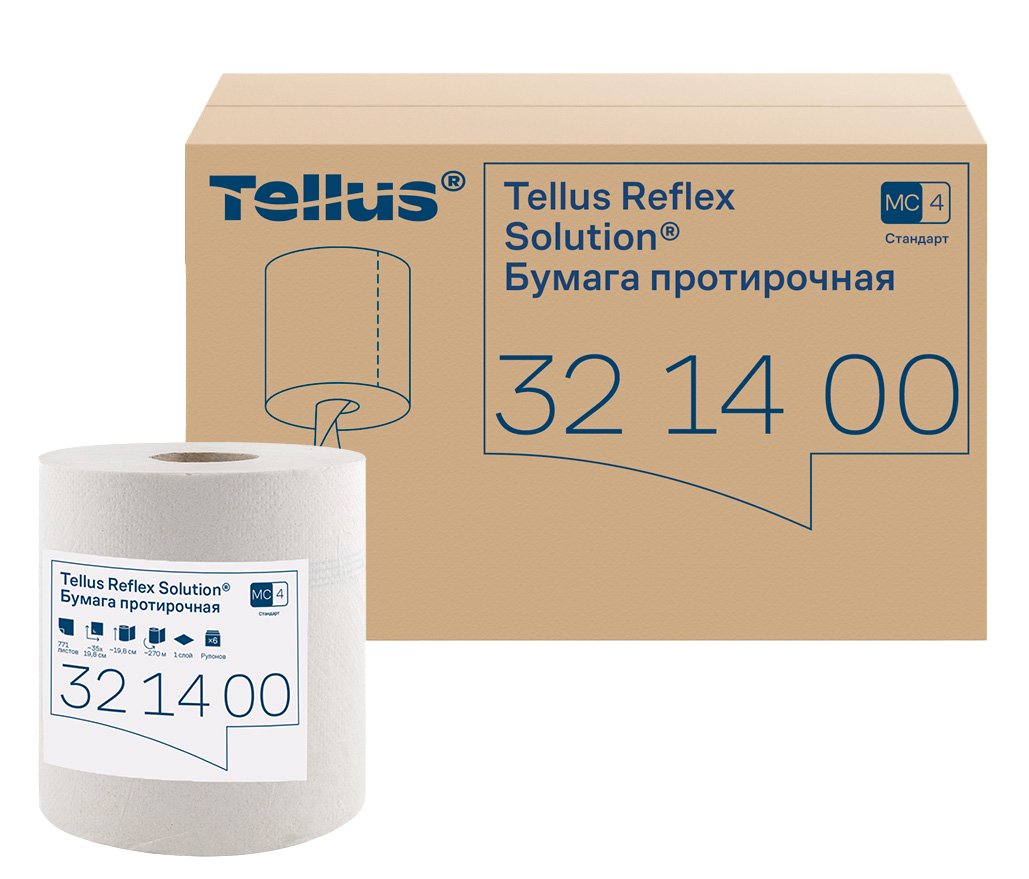 Tellus - Новое имя бренда Торк Протирочная бумага с центральной вытяжкой Торк-Tellus Рефлекс используется совместно с диспенсерами системы М4. Полотенца легко отделяются одной рукой. Полистовая подача способствует поддержанию гигиены, предотвращая перекрестное загрязнение, расход полотенец существенно сокращается. Протирочная бумага выполнена из переработанного сырья. Однослойная, хорошо впитывает влагу, устойчива к механическим повреждениям во влажном состоянии. Ширина рулона 19,8 см. Диаметр рулона 18 см, диаметр втулки 6 см. Длина намотки 270 метров, в рулоне 771 лист. Цвет белый. В упаковке 6 рулонов. Подходит для санитарных зон средней проходимости.