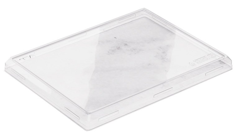 Пластиковая крышка 150×200 мм - практичное решение для герметичного закрытия прямоугольных бумажных контейнеров объемом 1000 мл. Совместима с контейнерами арт.19-5320, арт.19-5321. Крышка соответствует пищевым стандартам, идеальна для предприятий общественного питания, продовольственной торговли, служб доставки, кейтеринга и домашнего использования. Подходит для хранения и транспортировки готовых блюд, салатов, закусок, десертов и полуфабрикатов. Крышка изготовлена из прочного ПЭТ-пластика, устойчивого к жирам, кислотам и перепадам температур, что обеспечивает сохранность содержимого и предотвращает деформацию. Гибкий контурный замок обеспечивает плотное прилегание к контейнеру, защищая от протекания и загрязнений. Прозрачный материал позволяет визуально контролировать наполнение контейнера, удобно демонстрировать содержимое в торговых витринах и на фудкортах. Ровная поверхность крышки оптимальна для нанесения этикеток или логотипов. В упаковке 50 штук.