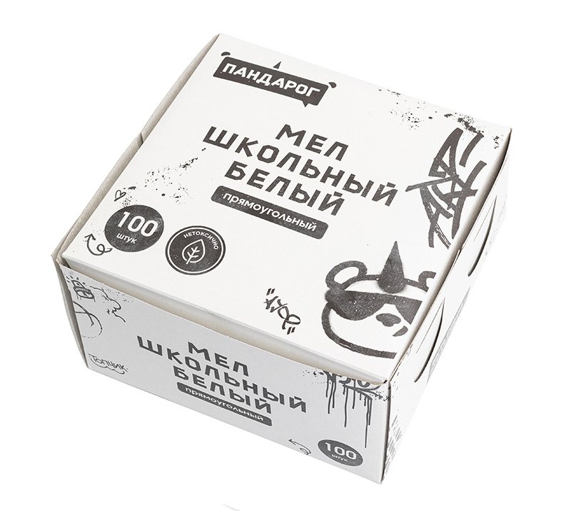 Мелки школьные ПандаРог, 12,5 г, белый, 100 штук в упаковке