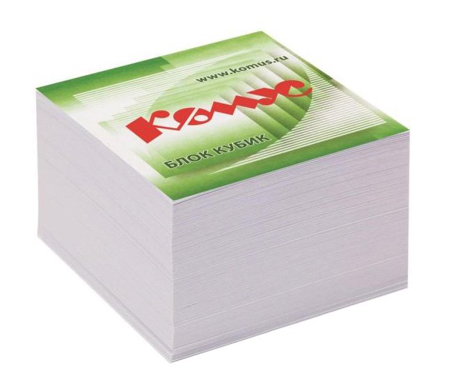 Блок бумажный 90х90х50 мм, белый, офсет, 100 г/м2, белизна 100%, проклеенный, в термопленке