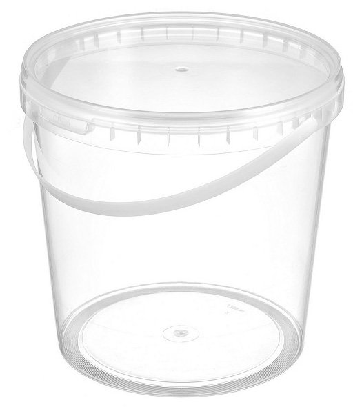 Ведро прозрачное из полипропилена. Подходит для фасовки и хранения пищевых продуктов. Объем 3,3 литра. Оснащено ручкой, короной жесткости и пломбой для контроля вскрытия. Поставляется с крышкой. В гофрокоробе 90 штук.