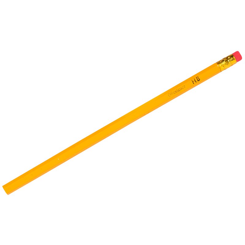 Карандаш чернографитный с ластиком, не заточен