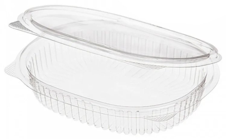 Контейнер с неразъемной крышкой 250 мл 155х129х26 мм, овальный Мультипак (РКС-250), 588 штук