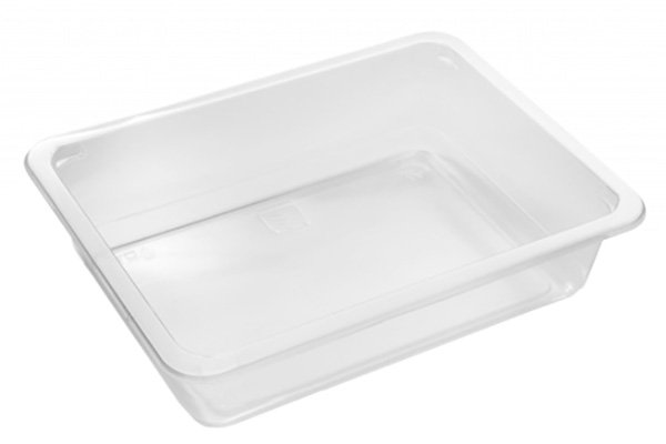 Контейнер прямоугольный, 875 мл, 190х144х45 мм, 1-секция, прозрачный ПП, 300 штук (крышка 17-1892)