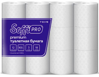 Т/ бум 3сл 12рул/упак SoffiPro 18 м *5